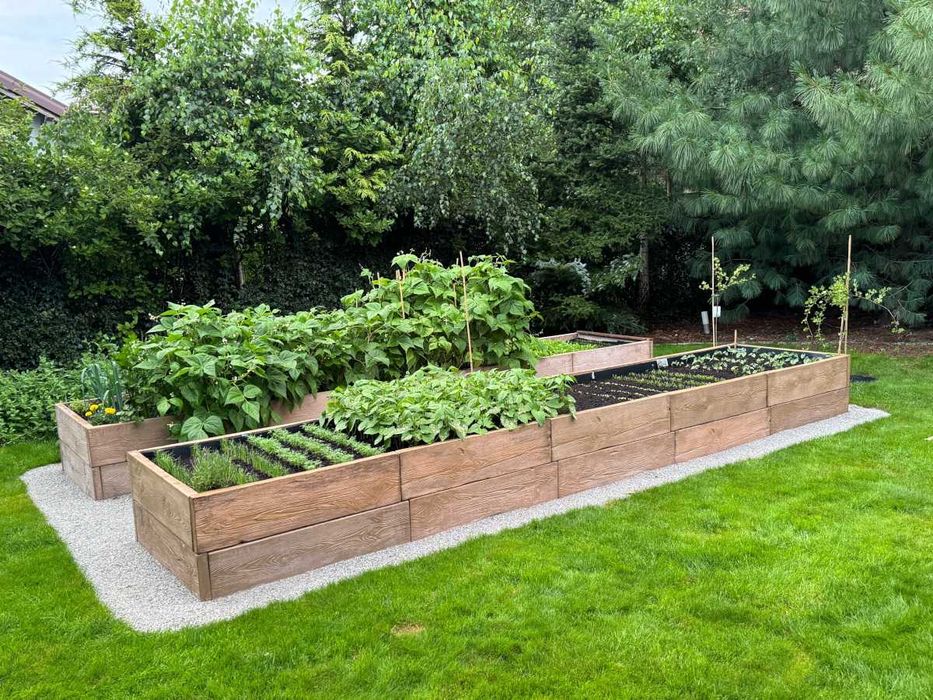 Podwyższone grządki betonowe, Warzywnik betonowy 305x105x50/75 T