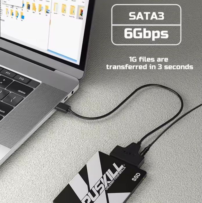 Нові Адаптери USB 3,0 to SSD/HDD 2,5"/3,5" 30см +Блок Живлення 12V, 2A