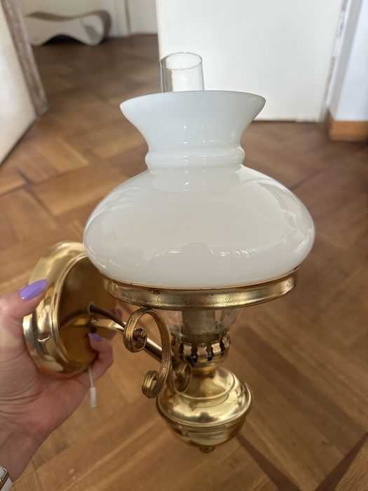 Lampa kinkiet stylizowany na lampę naftową steampunk vintage