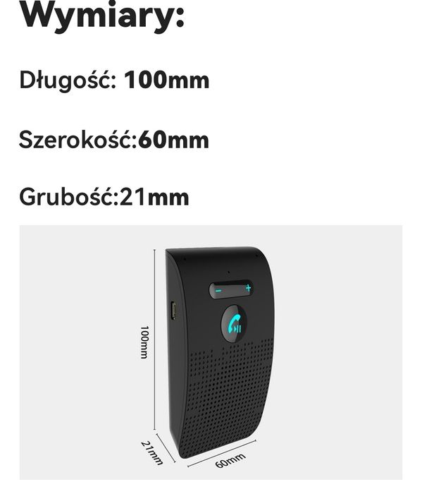Zestaw głośnomówiący do samochodu nowy