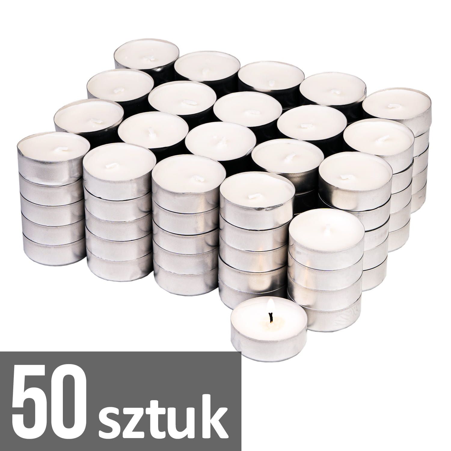 Zestaw 50 sztuk - świeczki tealight podgrzewacze bezzapachowe