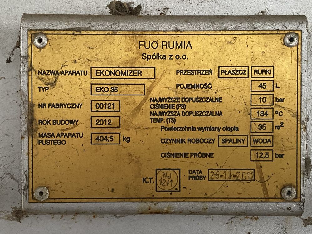 Kociol, piec parowy 1600kg/h pary