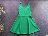 42 H&M zielona modna sukienka rozkloszowana na ramiączka bez rękawów