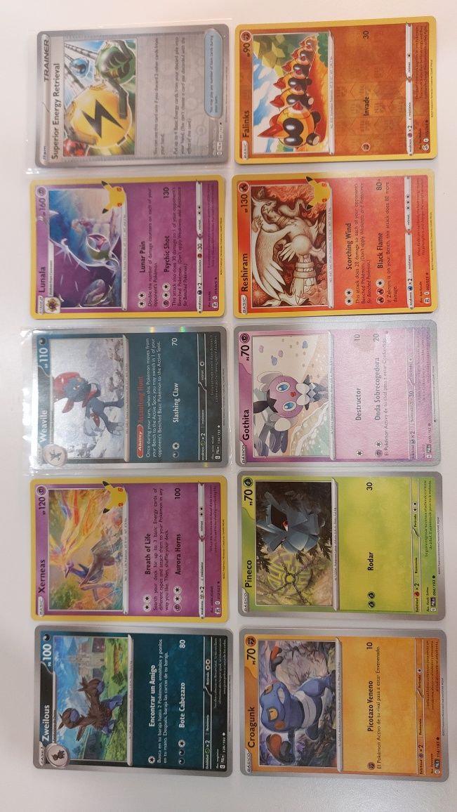 Cartas pokémon variadas