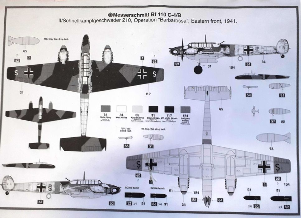 Airfix 1/72 Messerschmitt Bf110C-2/C-4