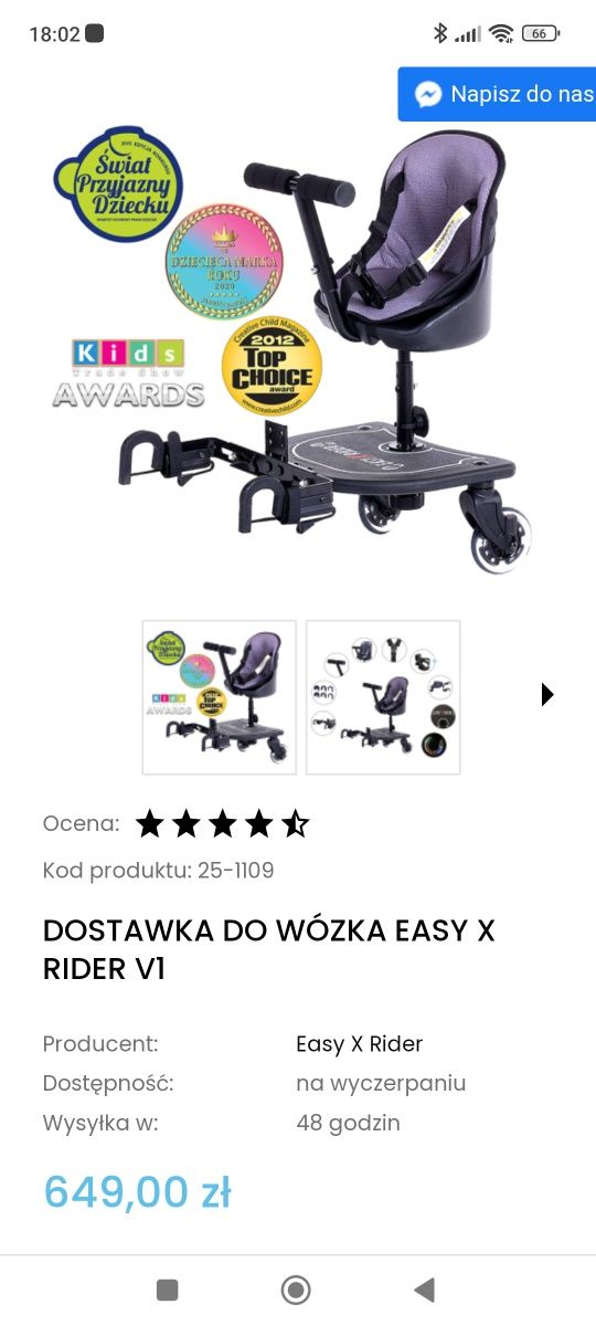 Dostawa do wózka easy x rider