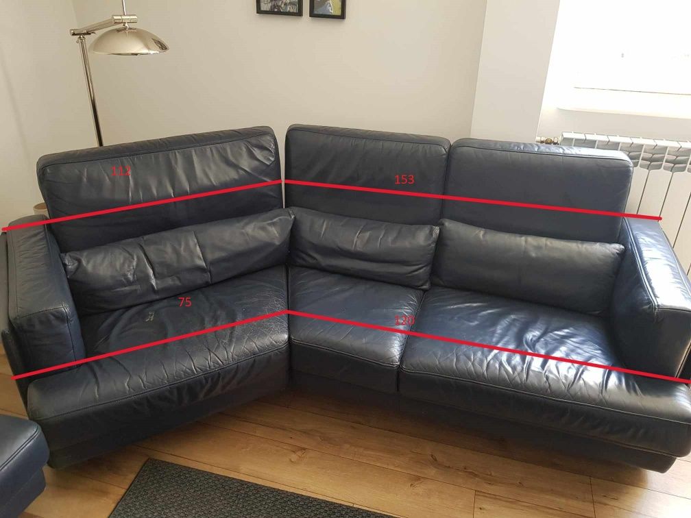 Skórzana sofa, kanapa,fotel zestaw Rolf Benz