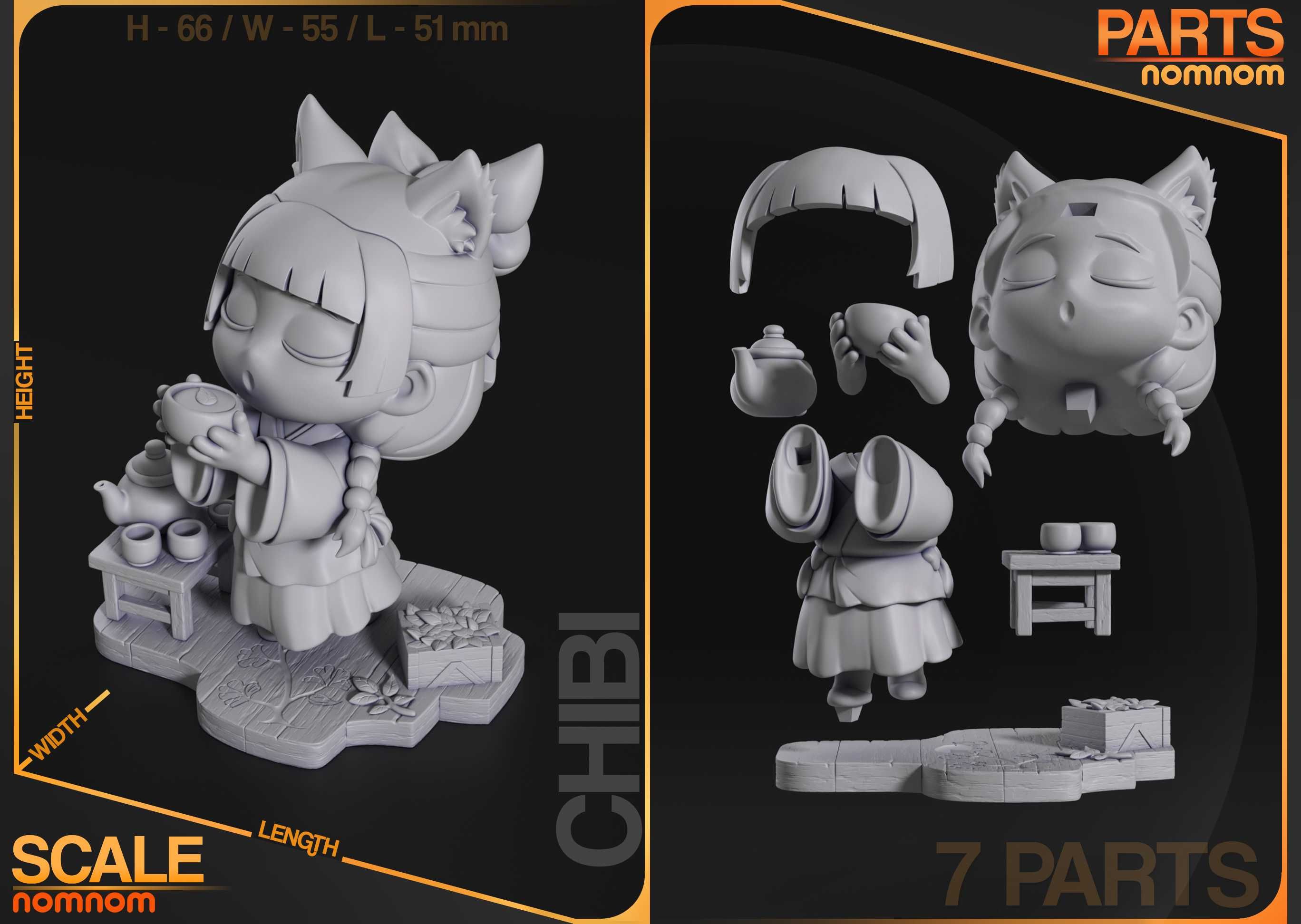 Chibi Maomao - The Apothecary Diaries - 66mm - Druk 3D Żywica Figurka