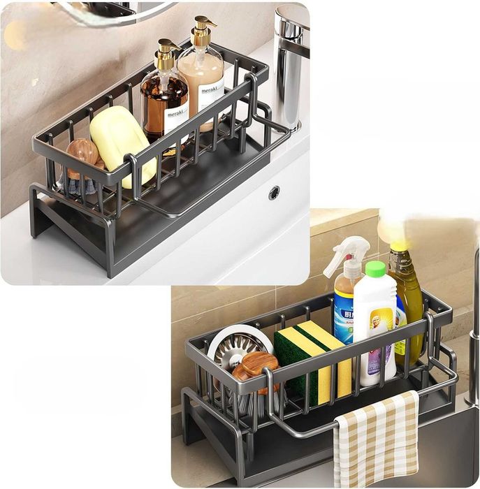 Organizer do Zlewozmywaka Ze Stali Nierdzewnej, czarny