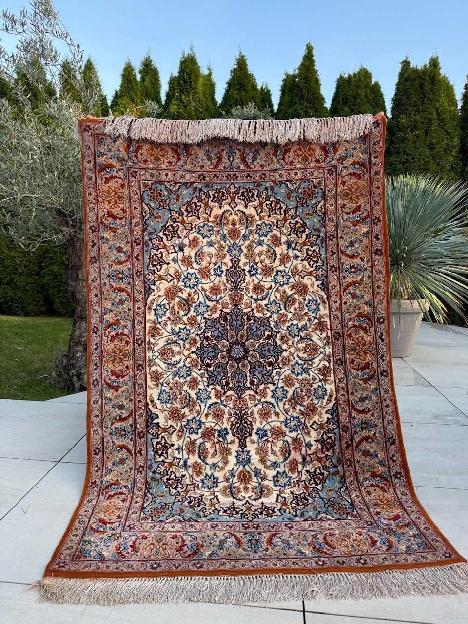 Dywan kaszmirowy perski z jedwabiem Iran Ispahan 185x113 gal 24 tys