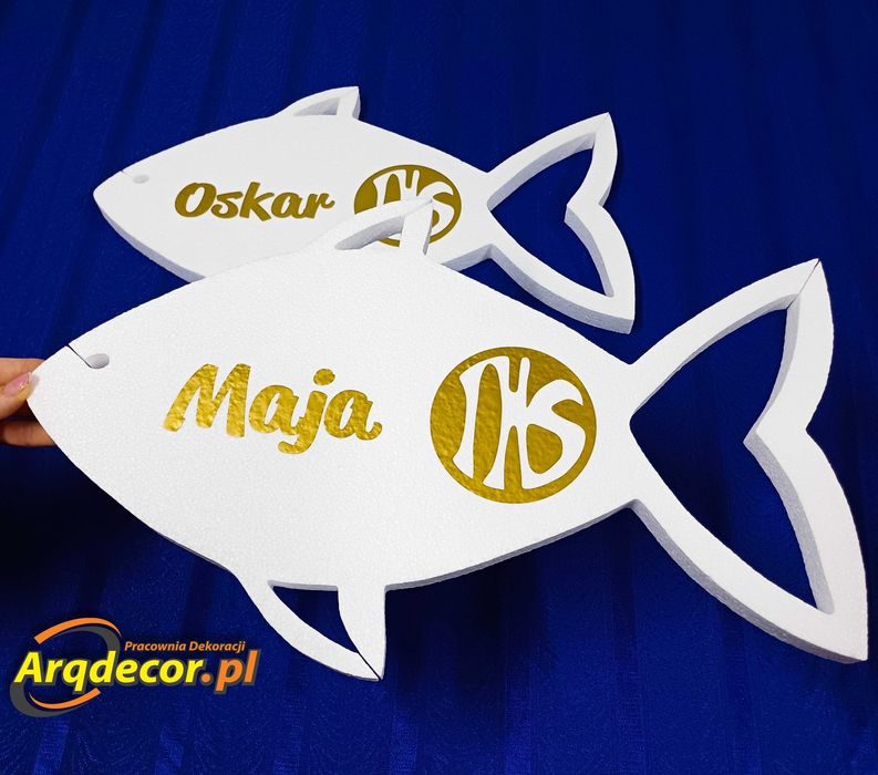 Personalizowane Duże Rybki Dekoracyjne z Imionami – Komunia