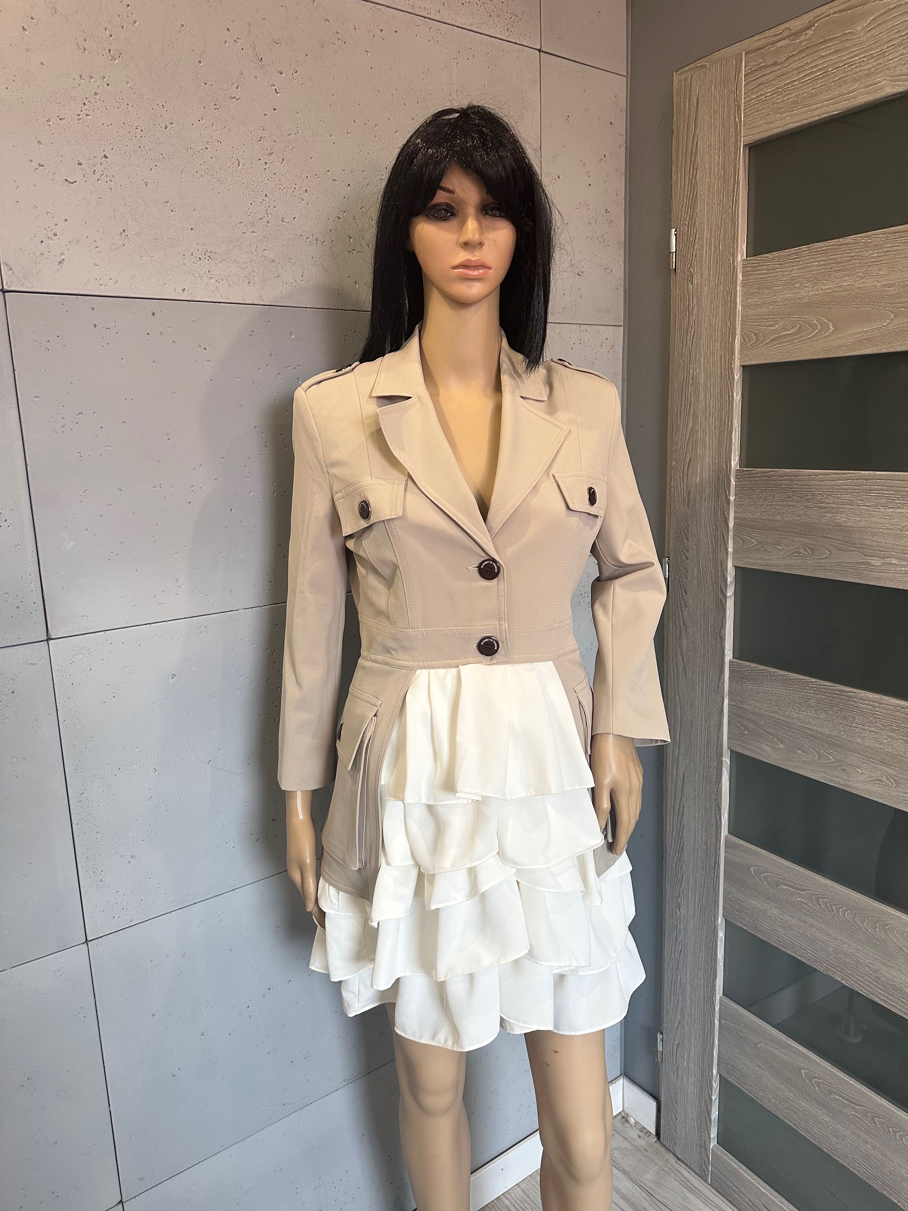 Elisabetta Franchi sukienka z falbankami M %%