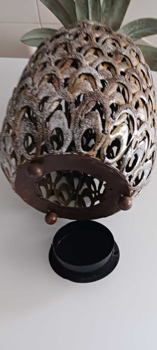 PORTA/SUPORTE velas em metal fruto ananás
