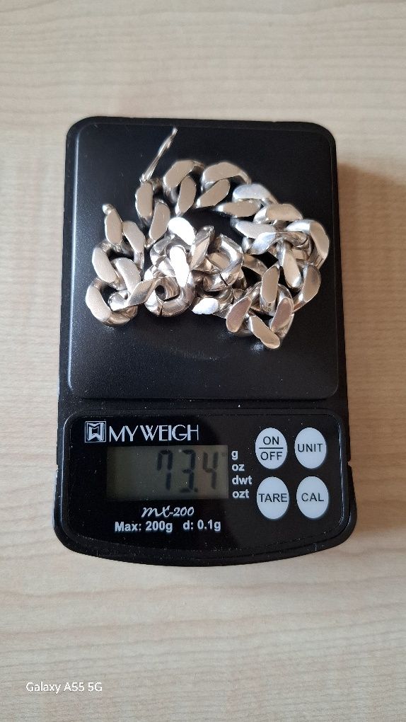 Łańcuch i bransoleta biżuteria srebrna 925 męska WARMET