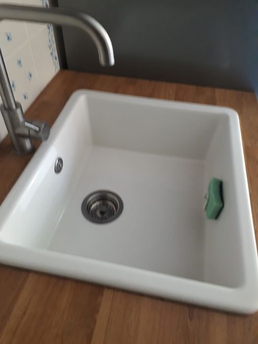 Zlew ceramiczny biały jednokomorowy 53x47 duży, jak nowy.