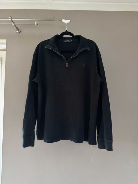 Ralph Lauren sweter z krótkim zamkiem bluza zamek stójka dzianina haft