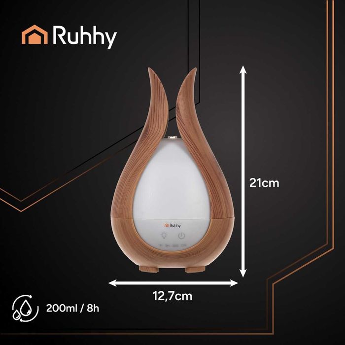 Nawilżacz Powietrza Ultradźwiękowy Zapachowy Aromaterapia LED Pilot