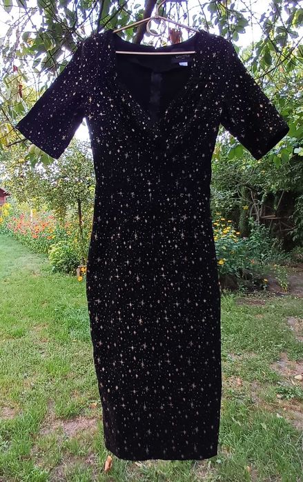 S Collectif sukienka midi dopasowana pin up w gwiazdki astro