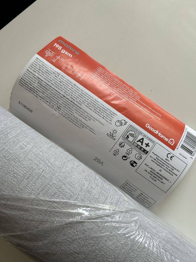 Tapeta winylowa Goodhome teksturowana efekt betonu szara popielata