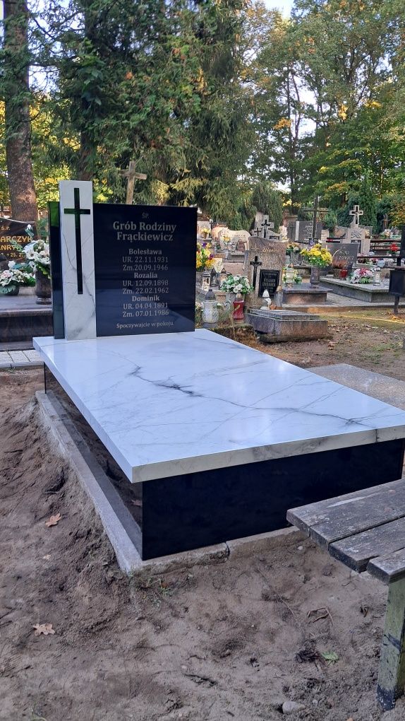Nowoczesne Tanie Nagrobki Kompozytowe 5300 zł z montażem Cały Kraj.