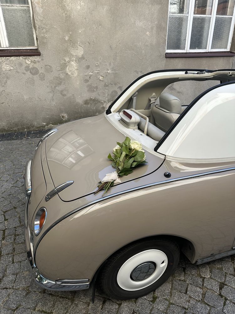 Nissan Figaro klasyk auto retro do ślubu na sesję,włoski, cabrio