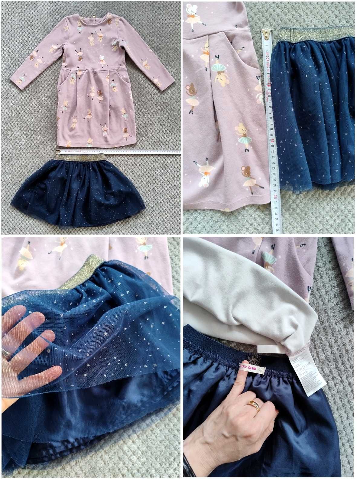 SUKIENKI r. 98, Smyk, H&M, Zestaw-5szt, BDB, Bawełna +GRATIS!