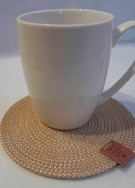 Набір 3 шт. килимків під чашку, келих, склянку. Беж. Placemat Handmade