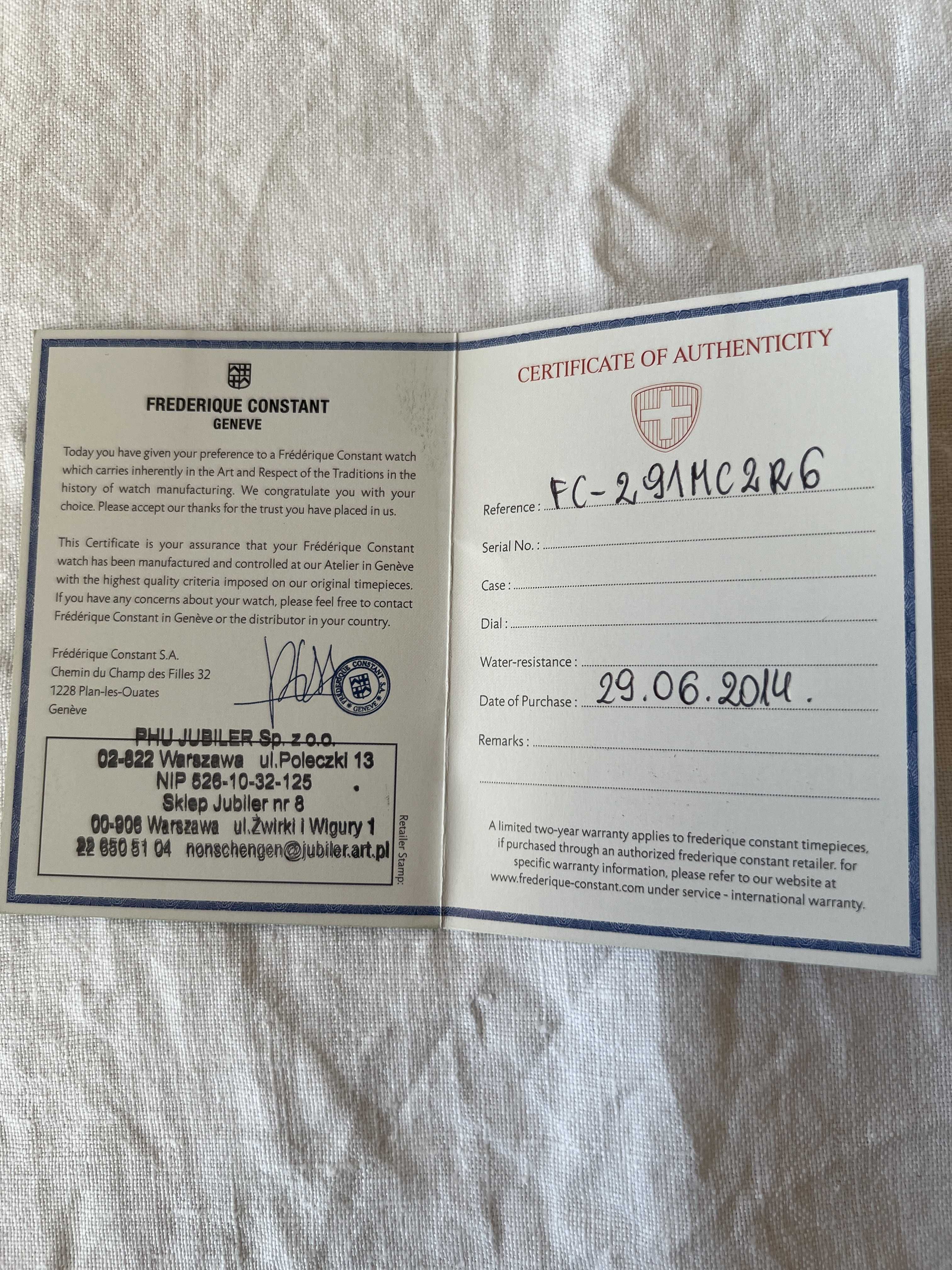 Szwajcarski zegarek damski Frederique Constant FC-291MC2R6