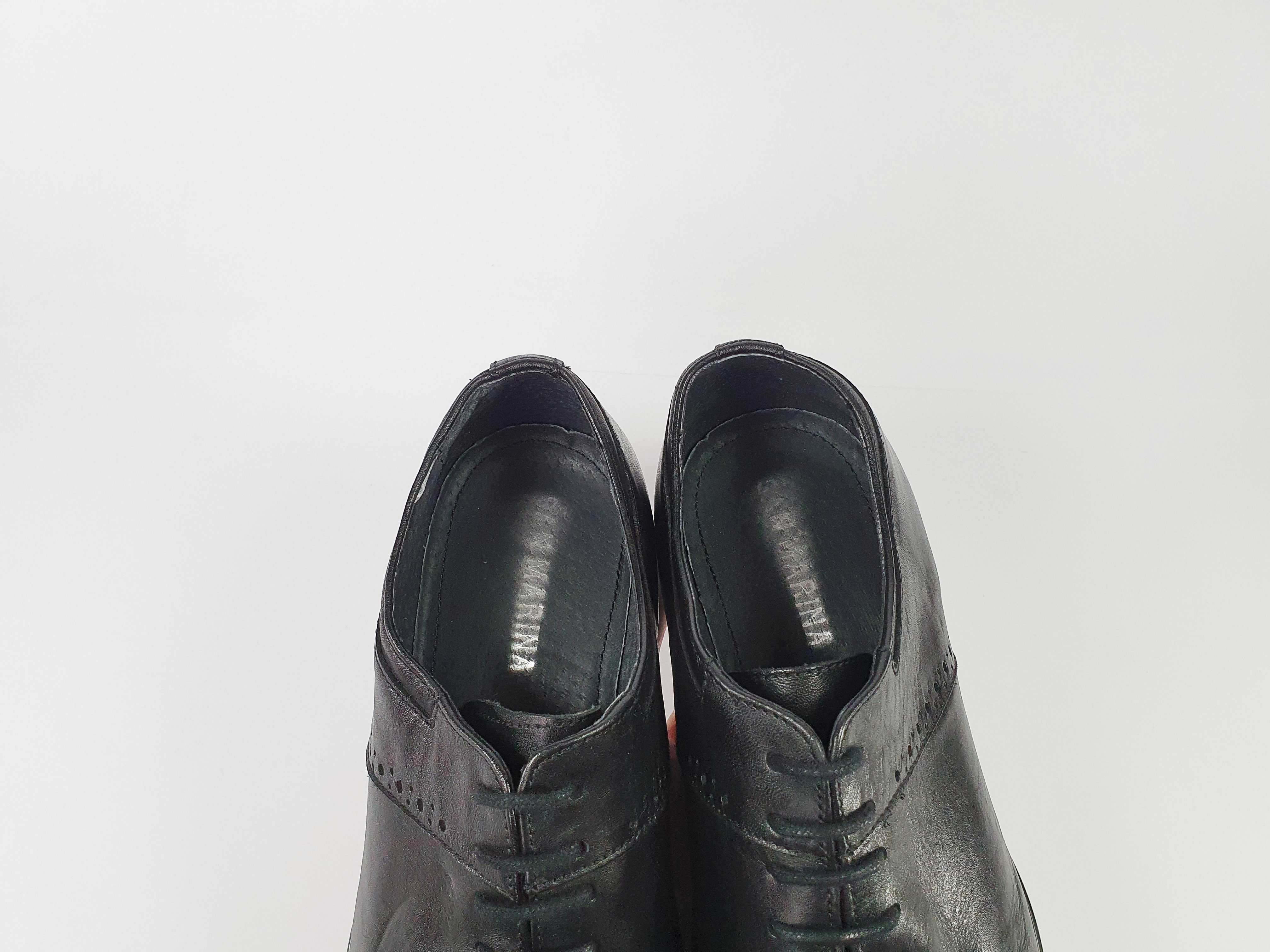 Черные мужские туфли SANMARINA чорні туфлі 41 42 26.5 см