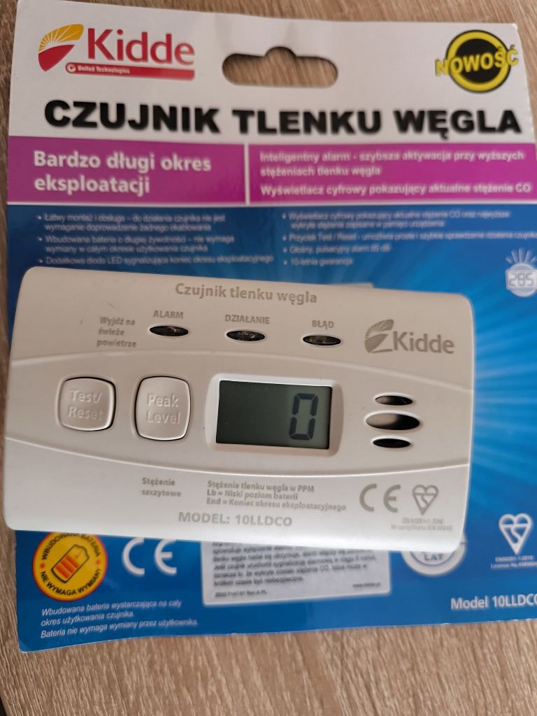 Czujnik tlenku węgla czadu kidde 10LLDCO