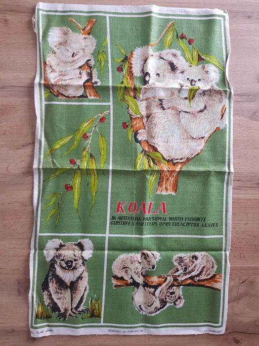 Makatka serweta lniana - Australia - Vintage PRL
