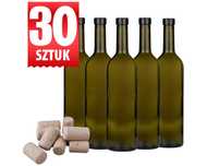 Butelka oliwkowa Bordeaux 750ml na wino korek aglomerowany 30 sztuk