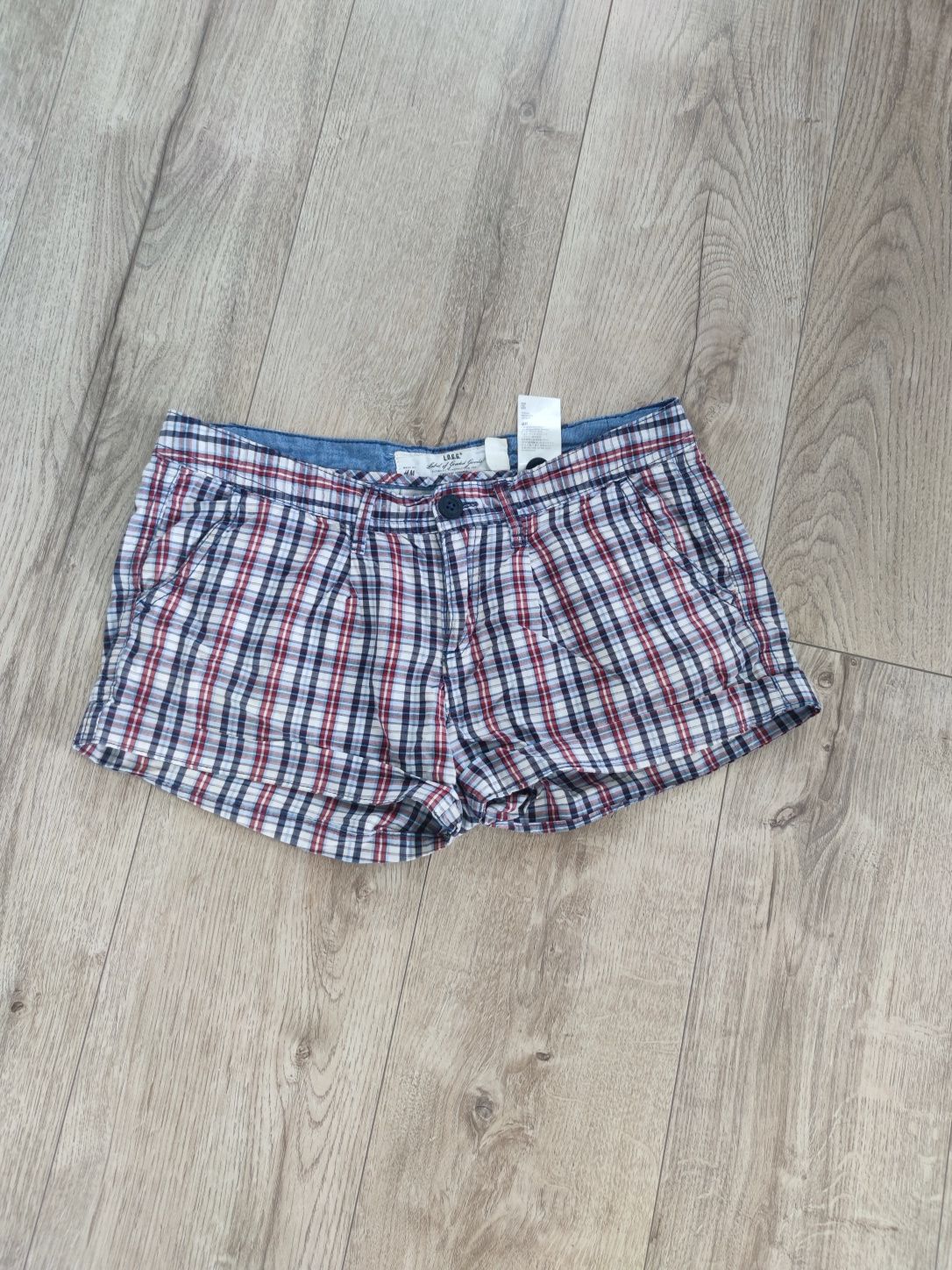 Bawełniane spodenki w kratę h&m XS 34