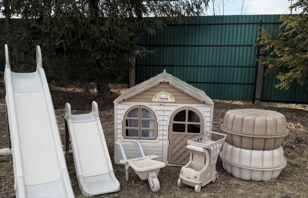 РОЗПРОДАЖ‼️ Набір дитячий будиночок гірка пісочниця стіл та стільці