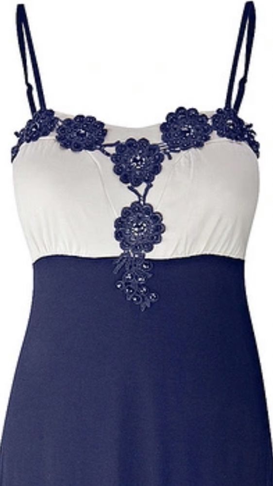 Nowa długa sukienka Bodyflirt Bonprix S chabrowo - biała
