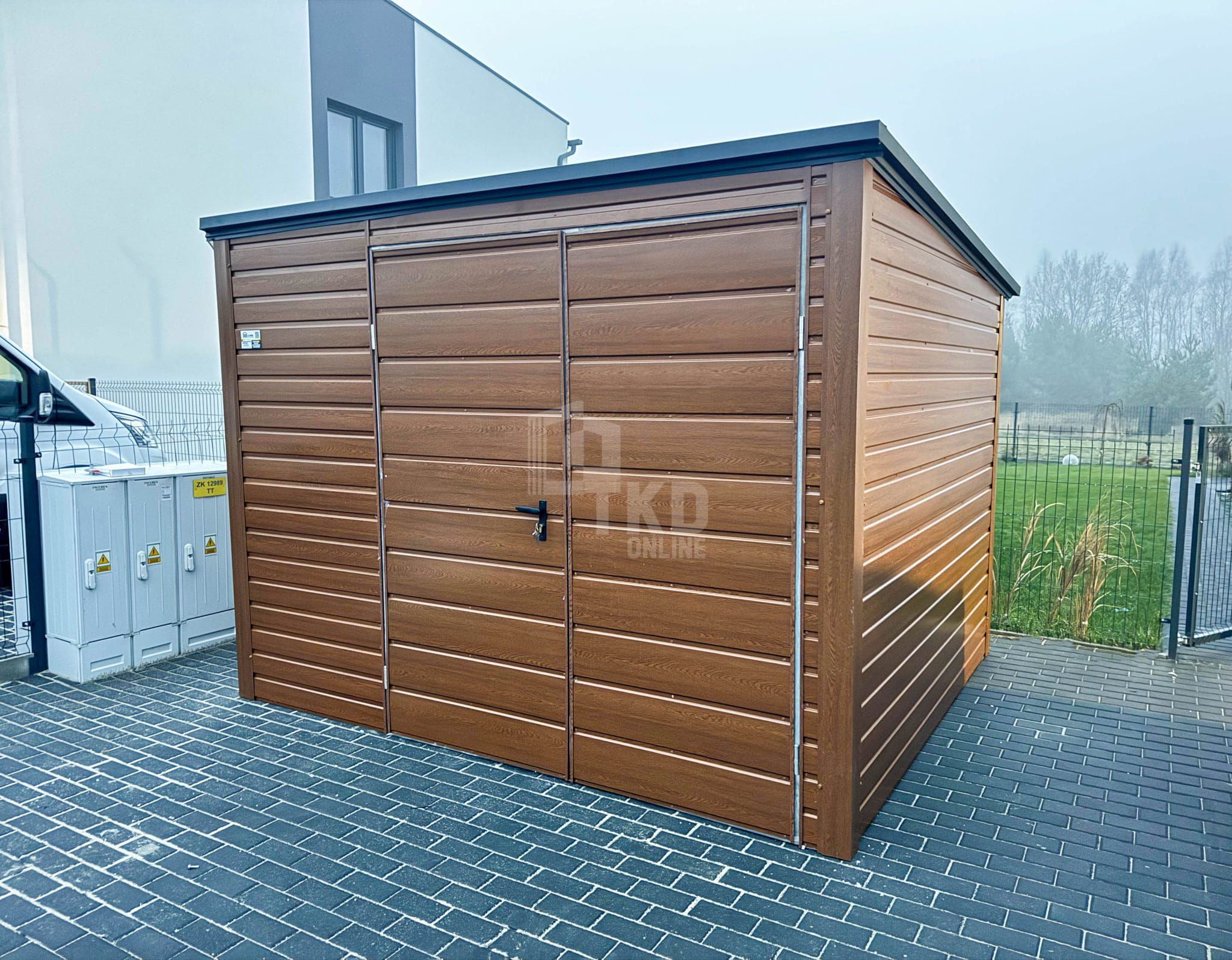 Schowek Domek Ogrodowy 3X2,5M Brama Dach Spad W Tył Tkd314