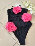 NOWY wyszczuplający XL 42 jedyny zestaw bikini z różami XL 42
