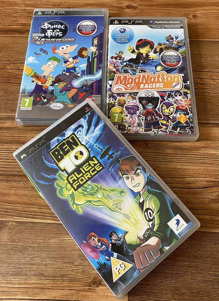Sony PSP: Ben 10, Jak, Patapon, LocoRoco, Toy Story, Sega MegaDrive