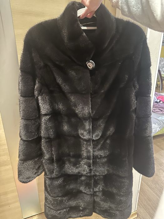 Норковая шуба трансформер blackglama плюшевая , xs-s