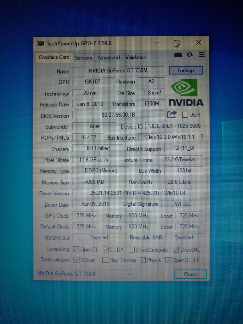 Acer V3-771G Płyta i5-3230M GT 730M 4GB + chłodzenie