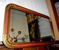 Espelho grande bizelado  cantos relevo dourado