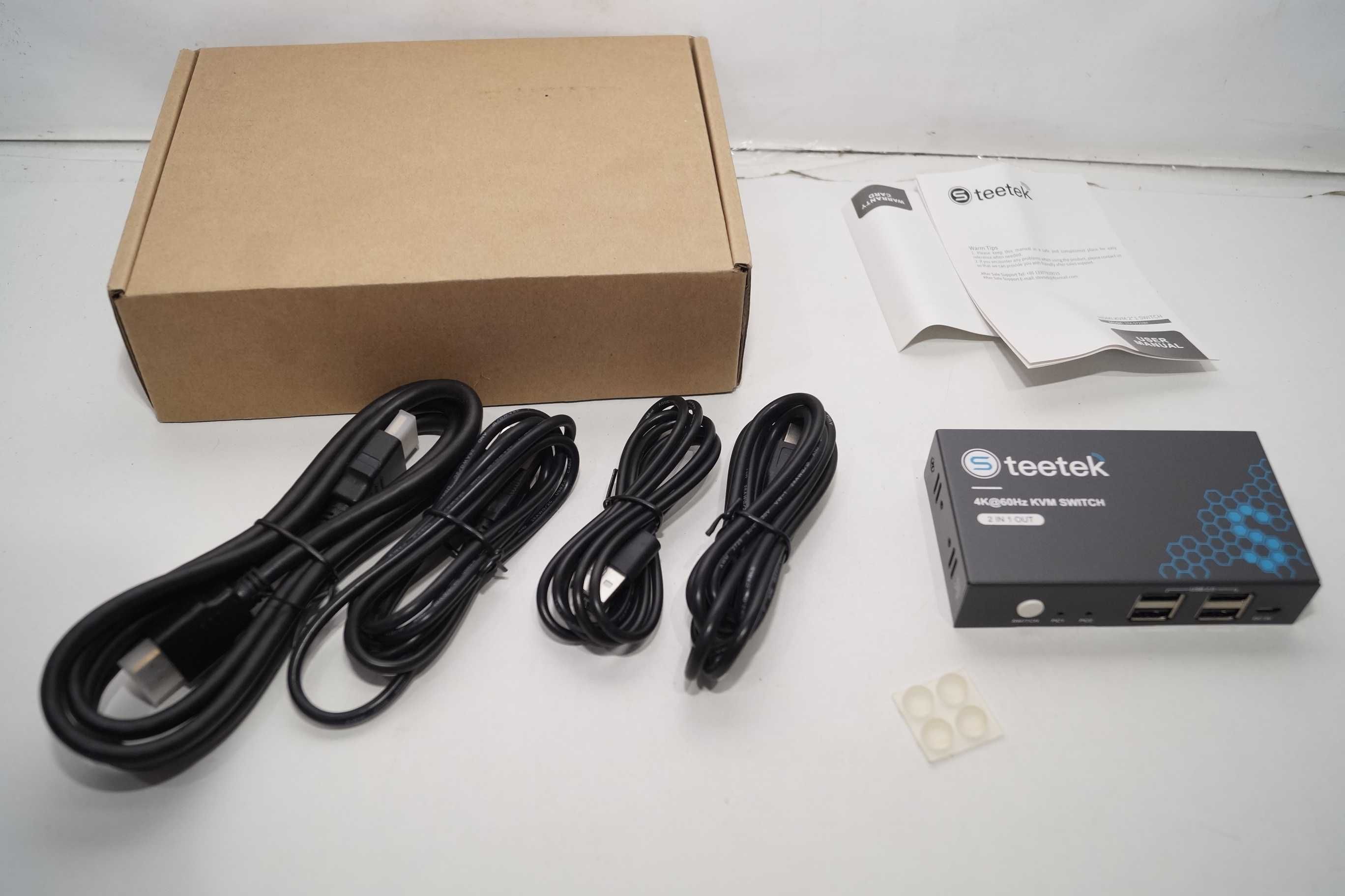 Steetek Przełącznik KVM USB HDMI 2 Port 4K 60Hz SWITCH 2w1 OUT