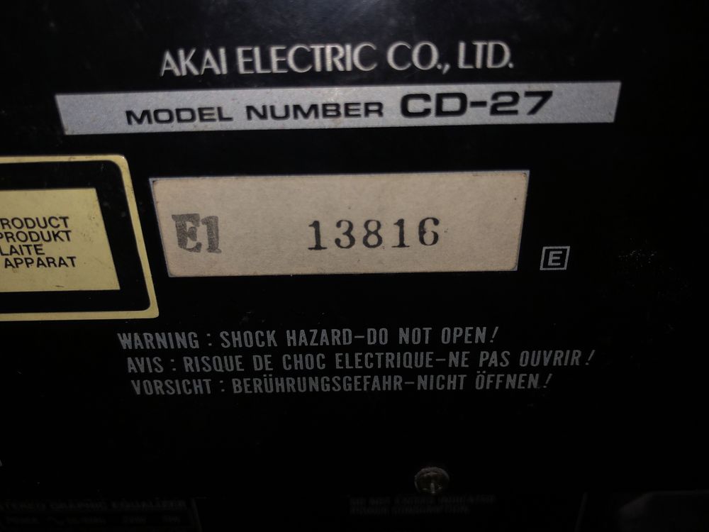 Akai cd-27 odtwarzacz CD sprawny