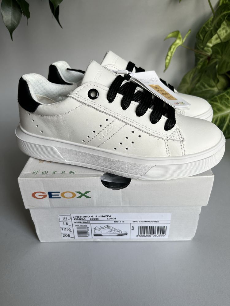 шкіряні білі кеди Geox Nettuno 31р. на дівчинку, кросівки,базові,туфлі