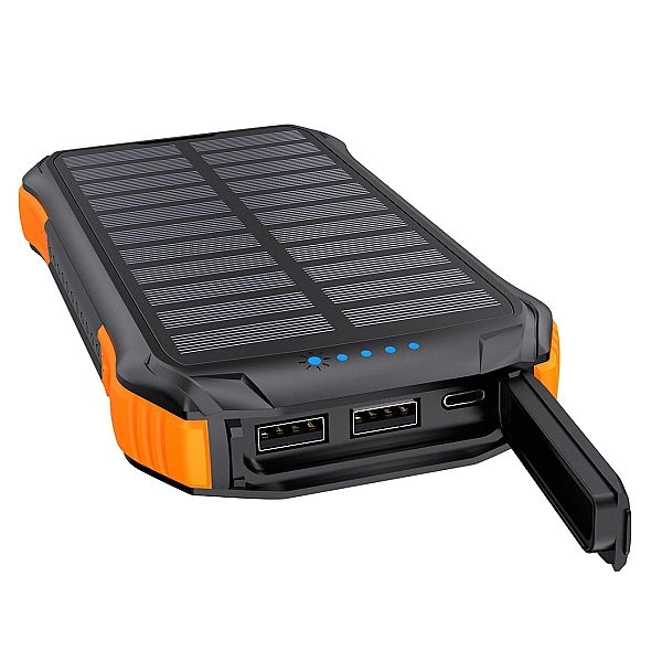 Powerbank Choetech B658 solarny 10000mAh 2x USB-A - czarno-pomarańczow