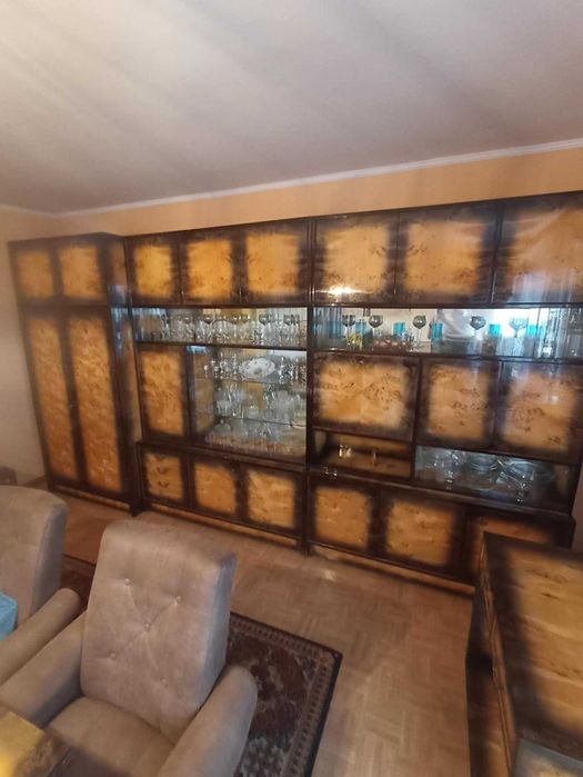 Zestaw mebli PRL - meblościanka, ława, stolik pod TV