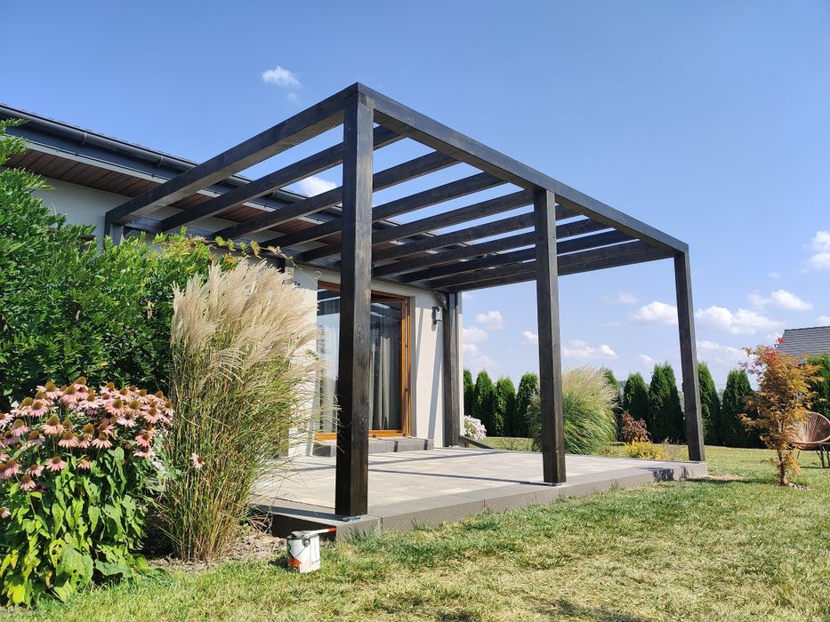 Konstrukcje drewniane tarasy zadaszenia altany pergole wiaty schody