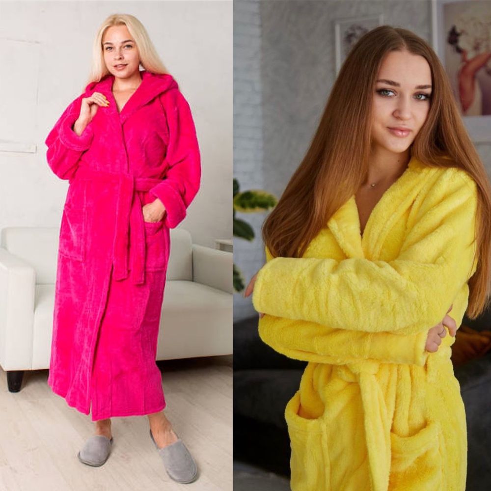 Мягкий , теплый ,женский махровый халат , Отличное качество
