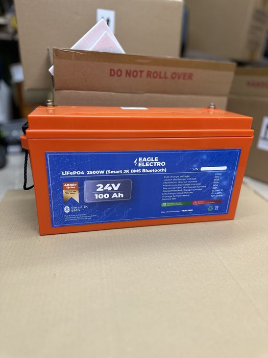 Акумулятор сборной 24В 100А LiFePO4 SmartBMS JKONG 200A