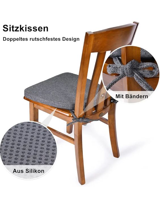 TANYOO Zestaw 4 poduszek na siedziska, 43 x 41 cm